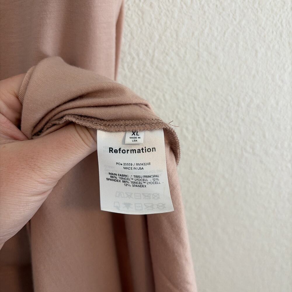 NEW Reformation Jeans Women's XL Pink Knit Wrap Kaila Hi Low Hem Dress Ballet - Picture 7 of 8